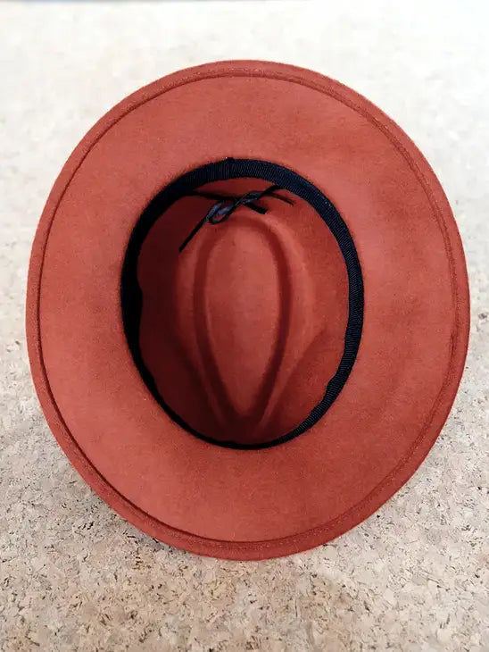 Wool Felt Fedora with Faux Leather Strap