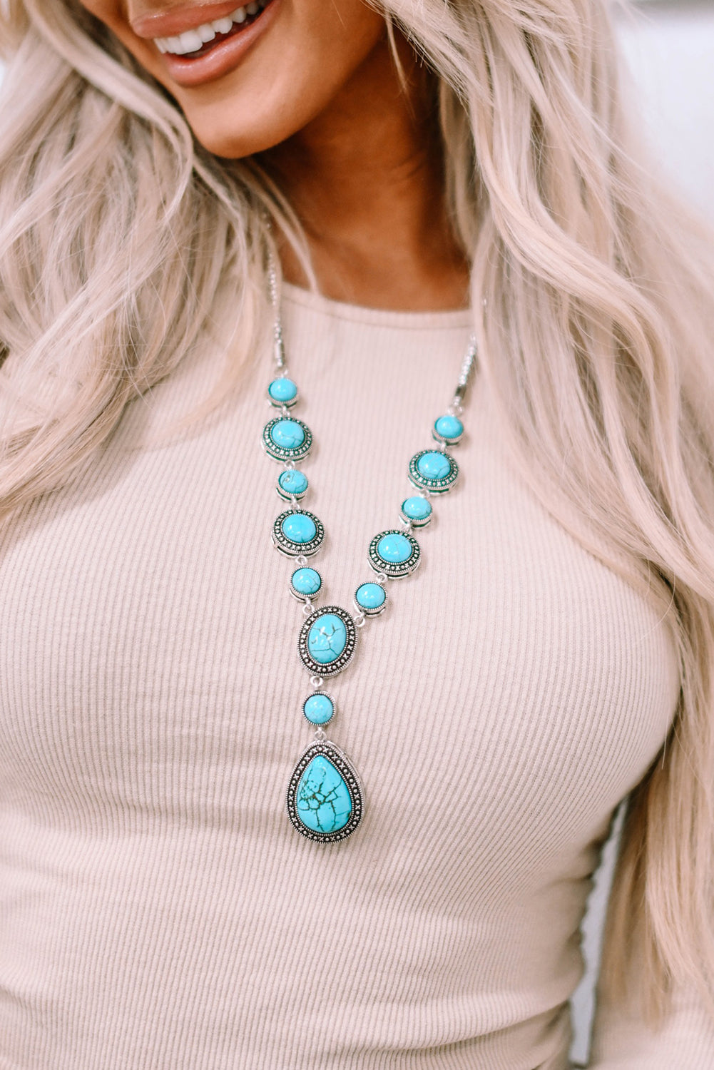 West Turquoise Alloy Necklace