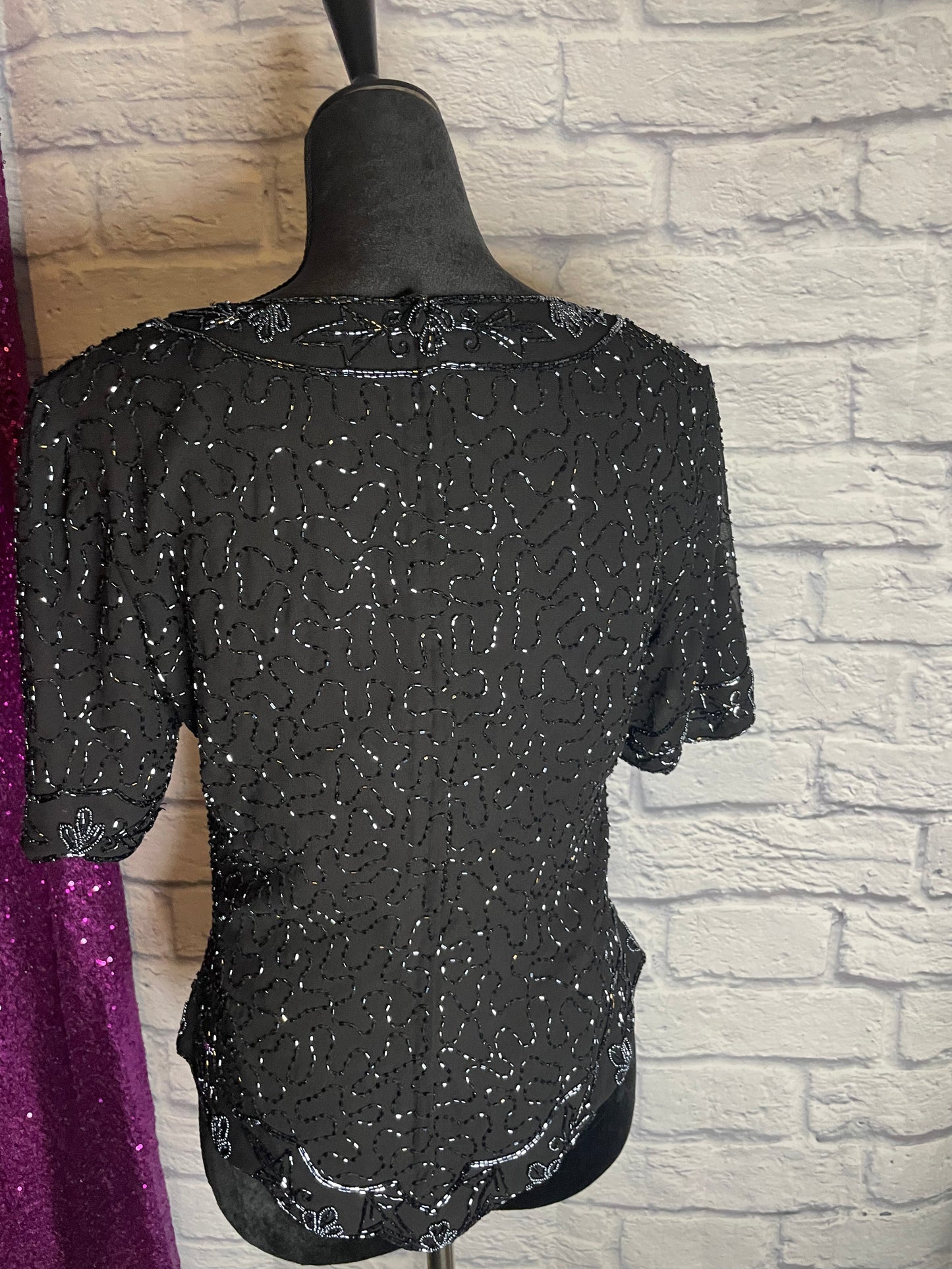 Stage Accents Black Beaded Top