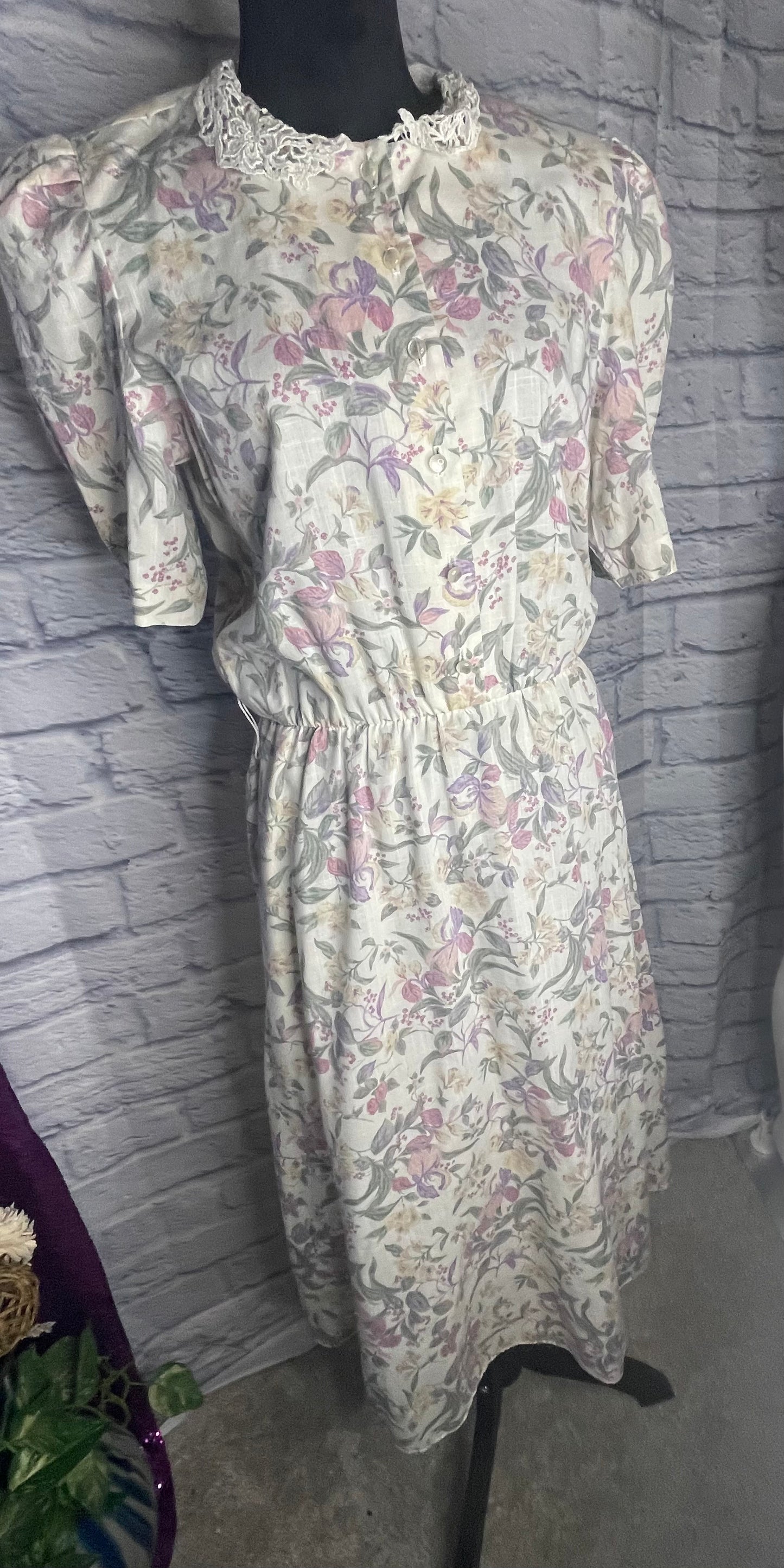 Vintage 1980's Stuart Alan Pastel Floral Dress