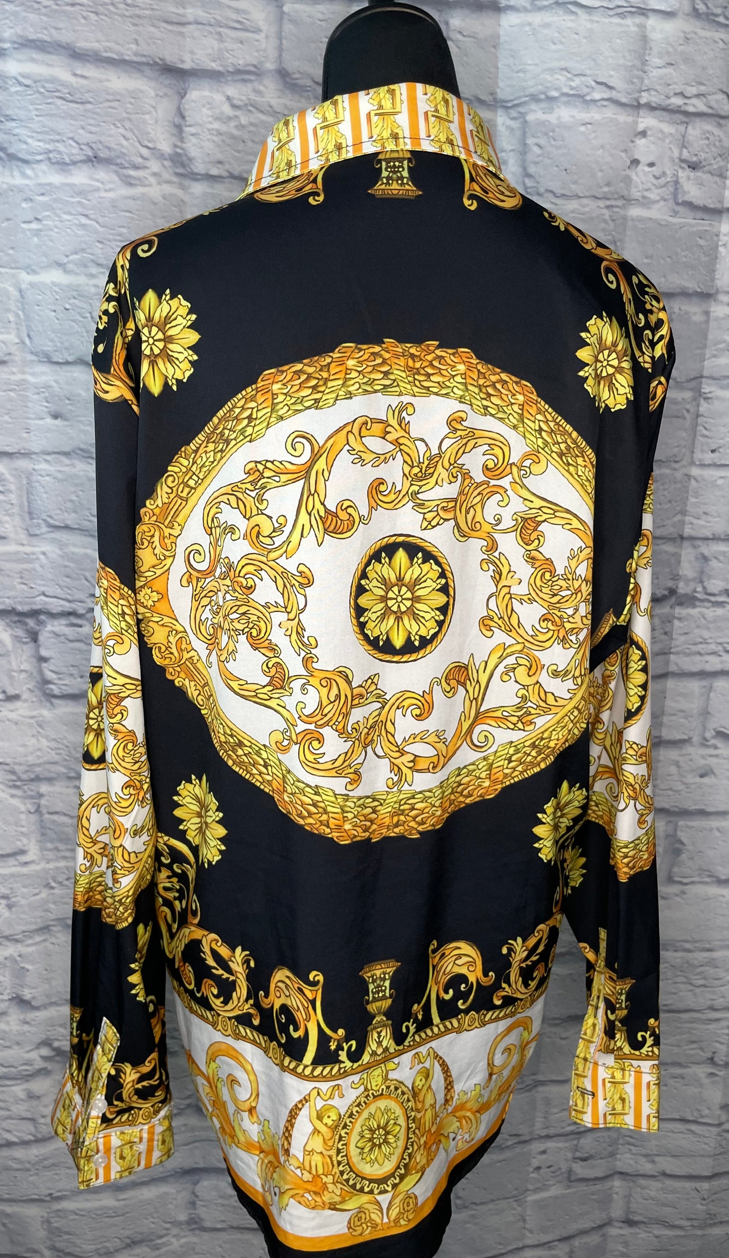 Black/Yellow Print Blouse