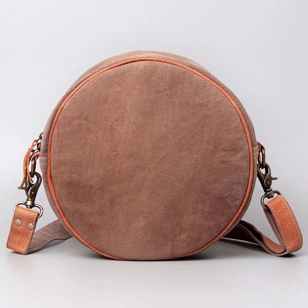 CANTEEN Leather Upcycled Canvas Bag 10 x 10