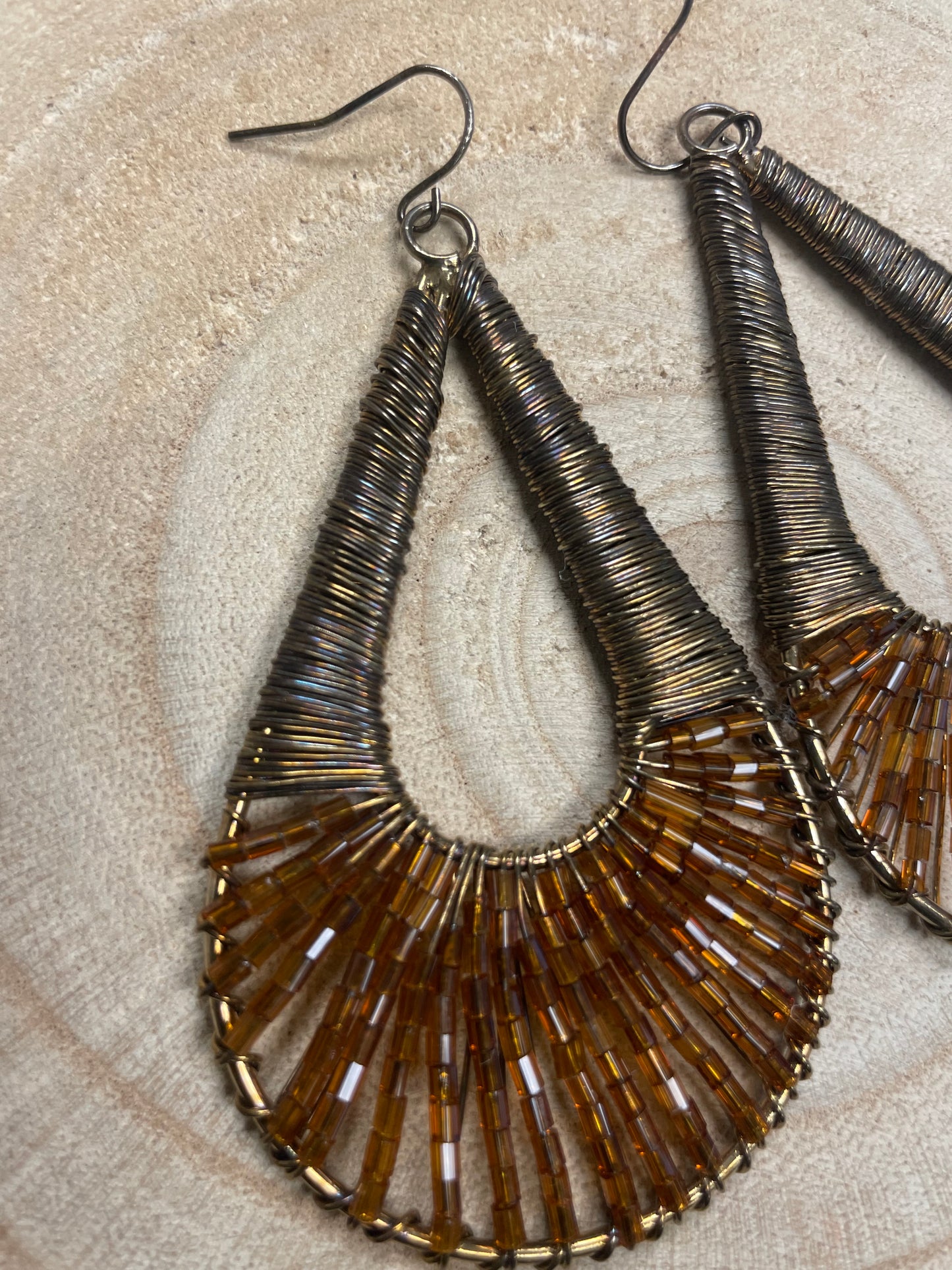 Gold/Root Beer Earrings