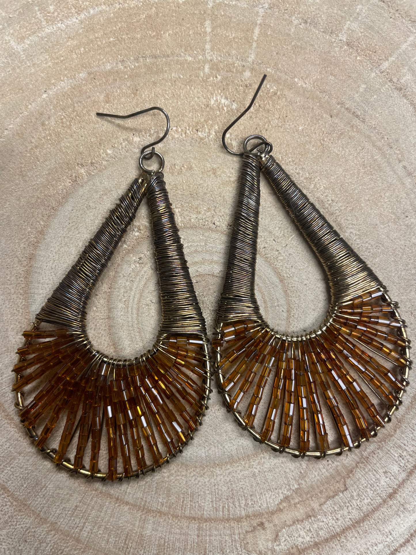 Gold/Root Beer Earrings