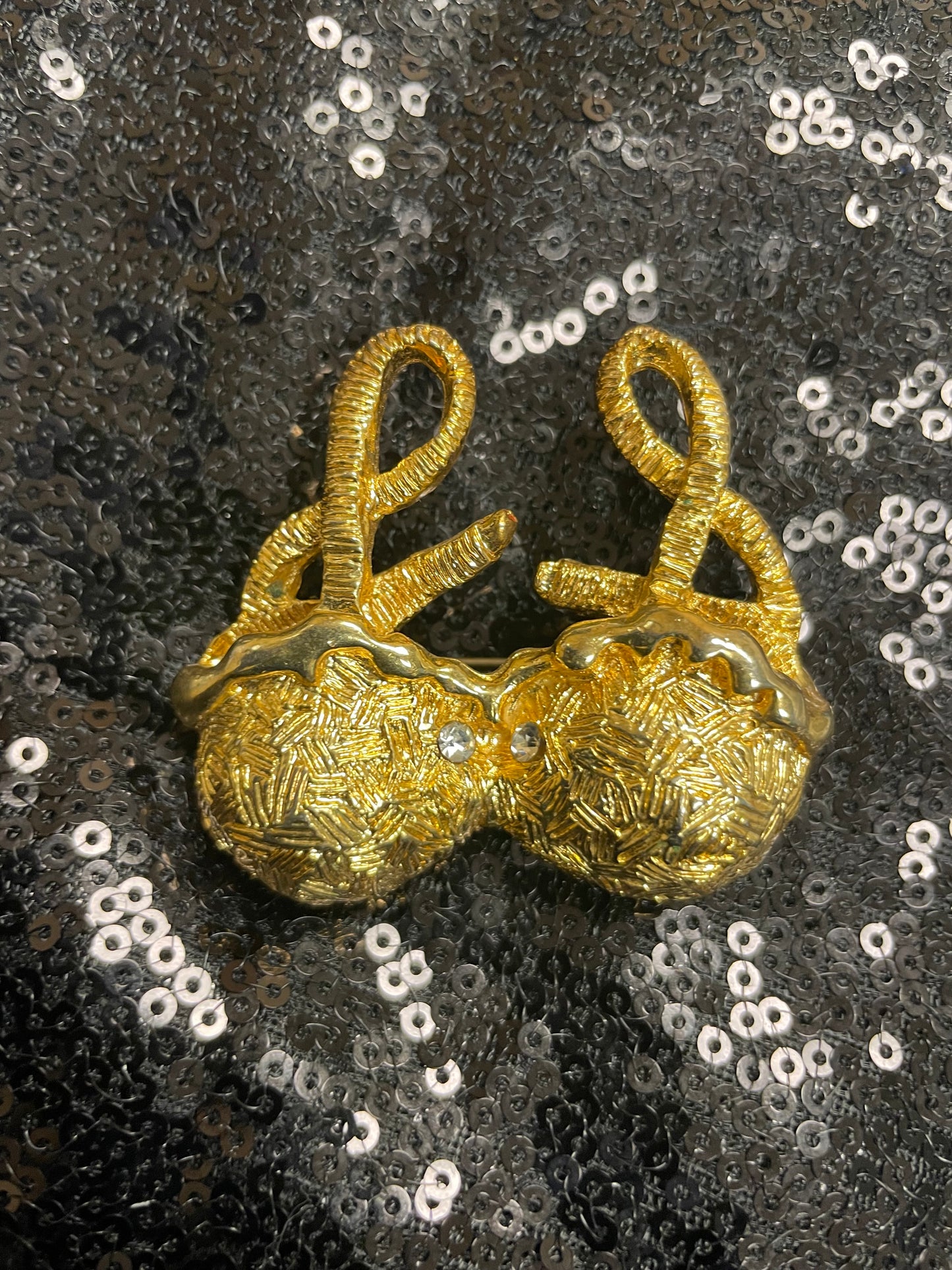 Vintage Gold Bra Brooch