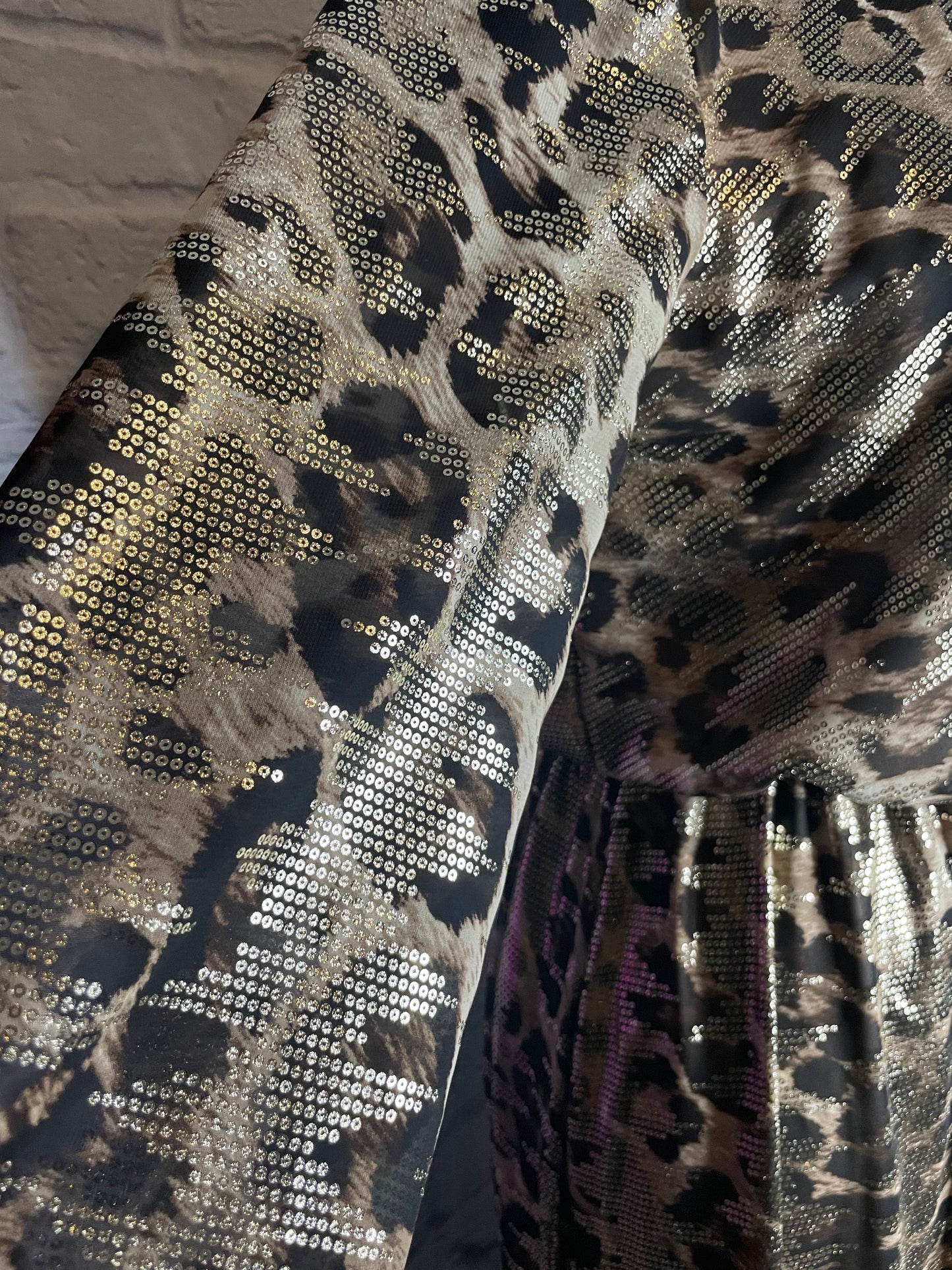 Adrienne Gold Metallic Animal Print Dress