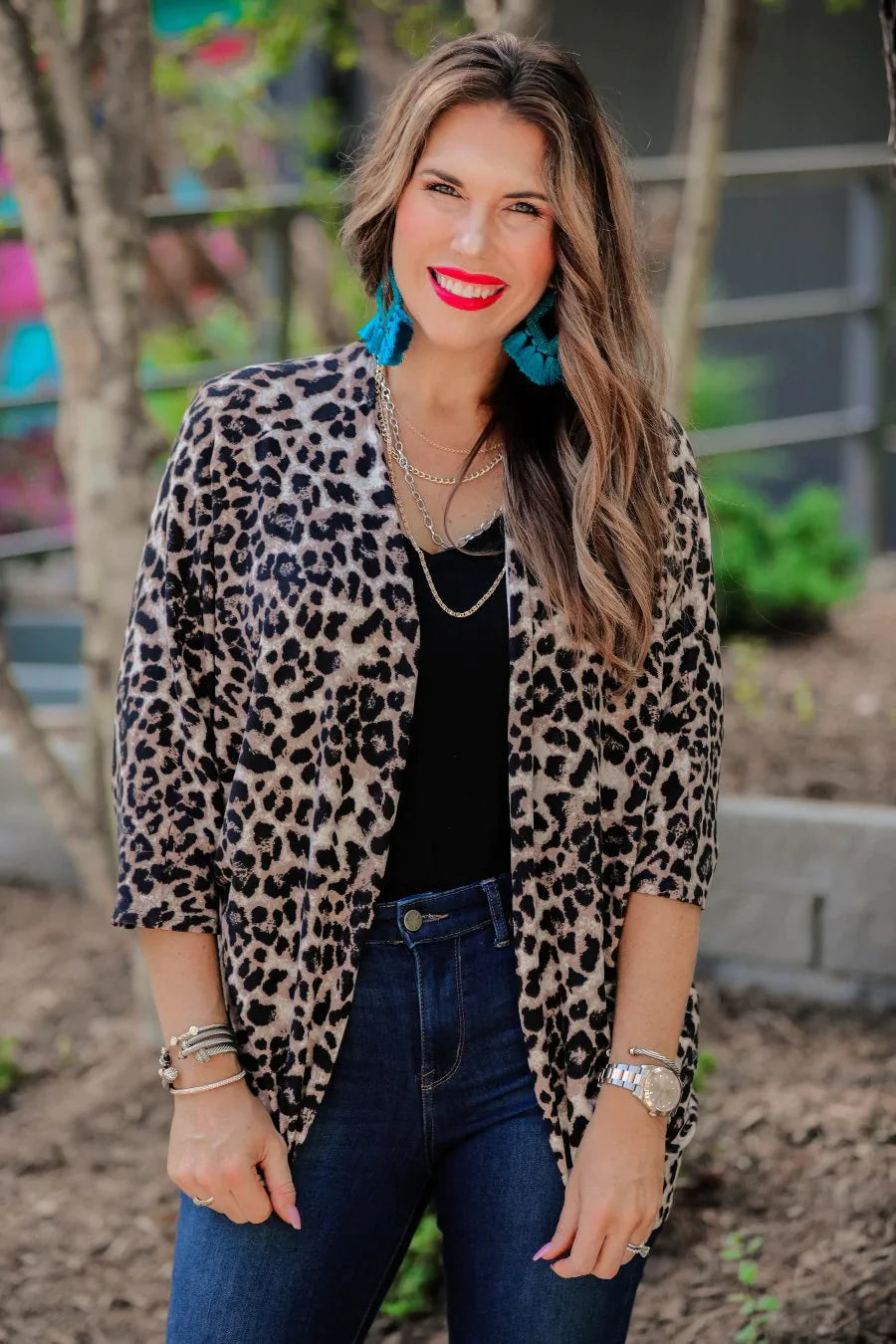Sierra Cocoon Leopard Cardigan in Brown (RTS)
