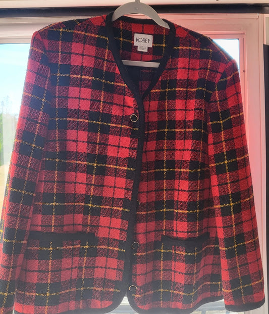 Vintage Koret Red Plaid Blazer