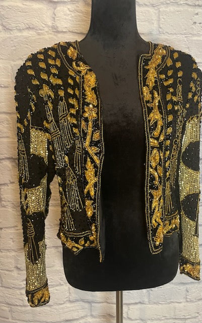 Vintage Nite Waves Beaded/Sequin Blazer