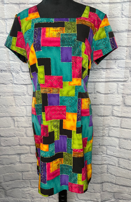 Vintage Miss Dorby Multi-Patterned Dress
