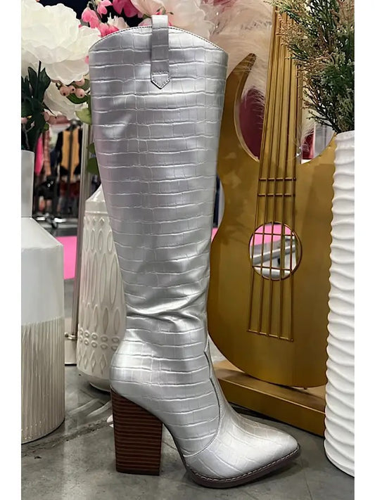Silver Skyscraper Boots